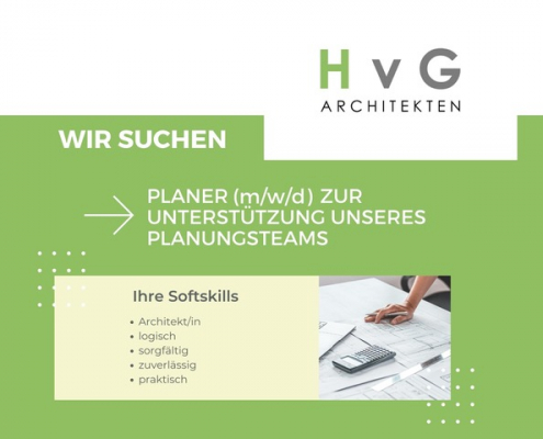 Planer (m/w/d) für HvG Architekten gesucht